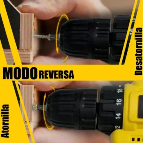 (QUEDAN 2 UNIDADES) SÚPER KIT DE TALADRO  DE WALT + 26 ACCESORIO DE REGALO Y 2 BATERÍAS RECARGABLES (PAGO CONTRA-ENTREGA)